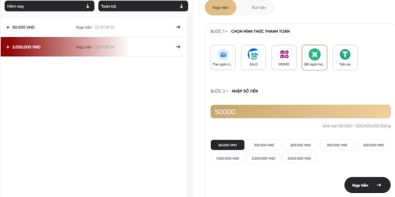 Lưu ý để nạp tiền thành công nhanh chóng